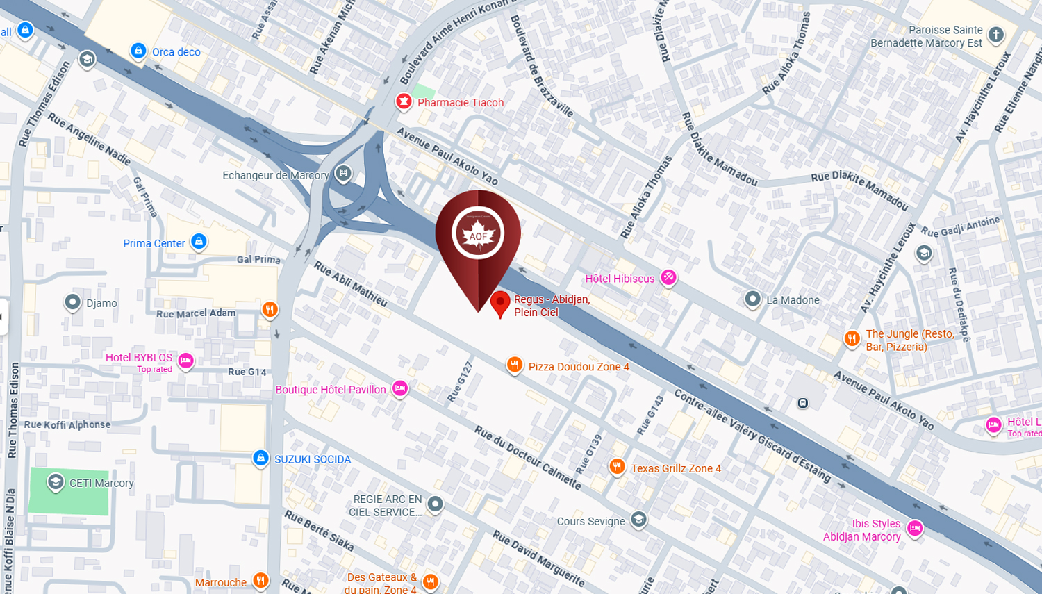map of Côte d’Ivoire office